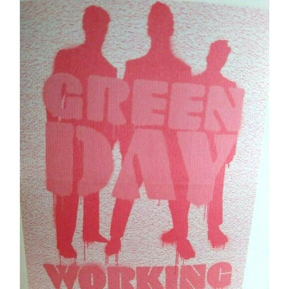 Green Day Vintage Backstage Pass Original Punk Rock New Wave 2002 Tour Pink Red - Picture 1 of 2